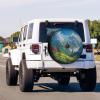 Delerain Spare Tire Cover with Backup Camera Hole Mountains Nature Scenery Wheel Covers Waterproof Dust-Proof UV Sun Universal Fit for Trailer RV SUV Truck (17 Inch for Diameter 31"-33") view 2