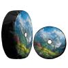 Delerain Spare Tire Cover with Backup Camera Hole Mountains Nature Scenery Wheel Covers Waterproof Dust-Proof UV Sun Universal Fit for Trailer RV SUV Truck (17 Inch for Diameter 31"-33") view 3