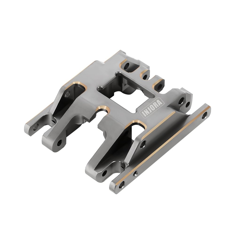 INJORA Brass Grey Skid Plate Transmission Mount CNC Upgrade for TRX4M 1/18 RC Crawler, 53g