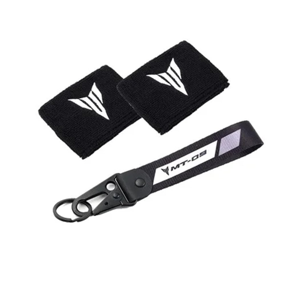 Compatible with MT09 MT 09 Tracer 9 9GT Motorcycle Brake Oil Fluid Reservoir Cup Sock Socks Cover Sheath Sleeves and Keyring Keychain