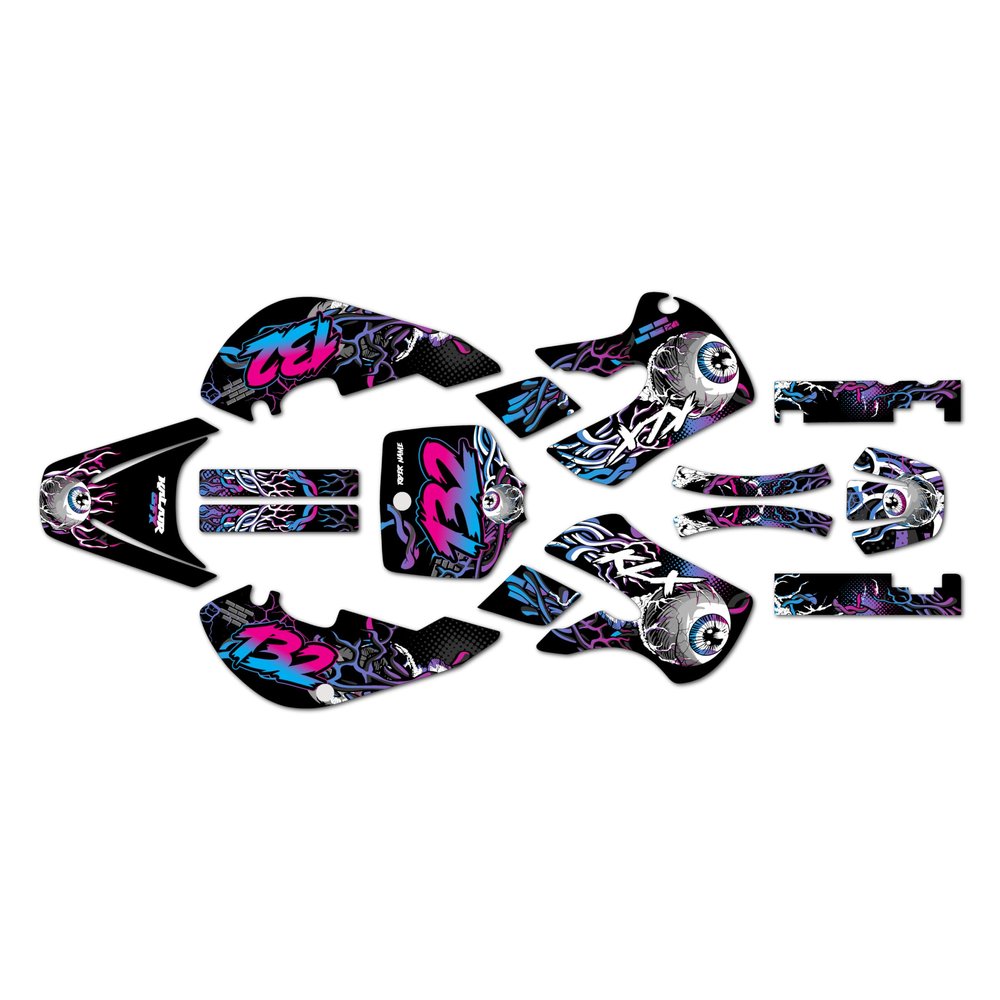 Kalair GFX Graphics Kit for Kawasaki KLX110 (2002-2009) CORE Series Cm 09 Mil - Dirt bike Custom Racing Graphics Decals Stickers Kit, no-plastics