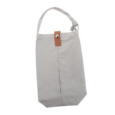Mobestech Car Tissue Holder Simple Canvas Bag for Backseat Washable and Reusable Tissue Organizer with Button Closure for Car Kitchen Bathroom and Living Use
