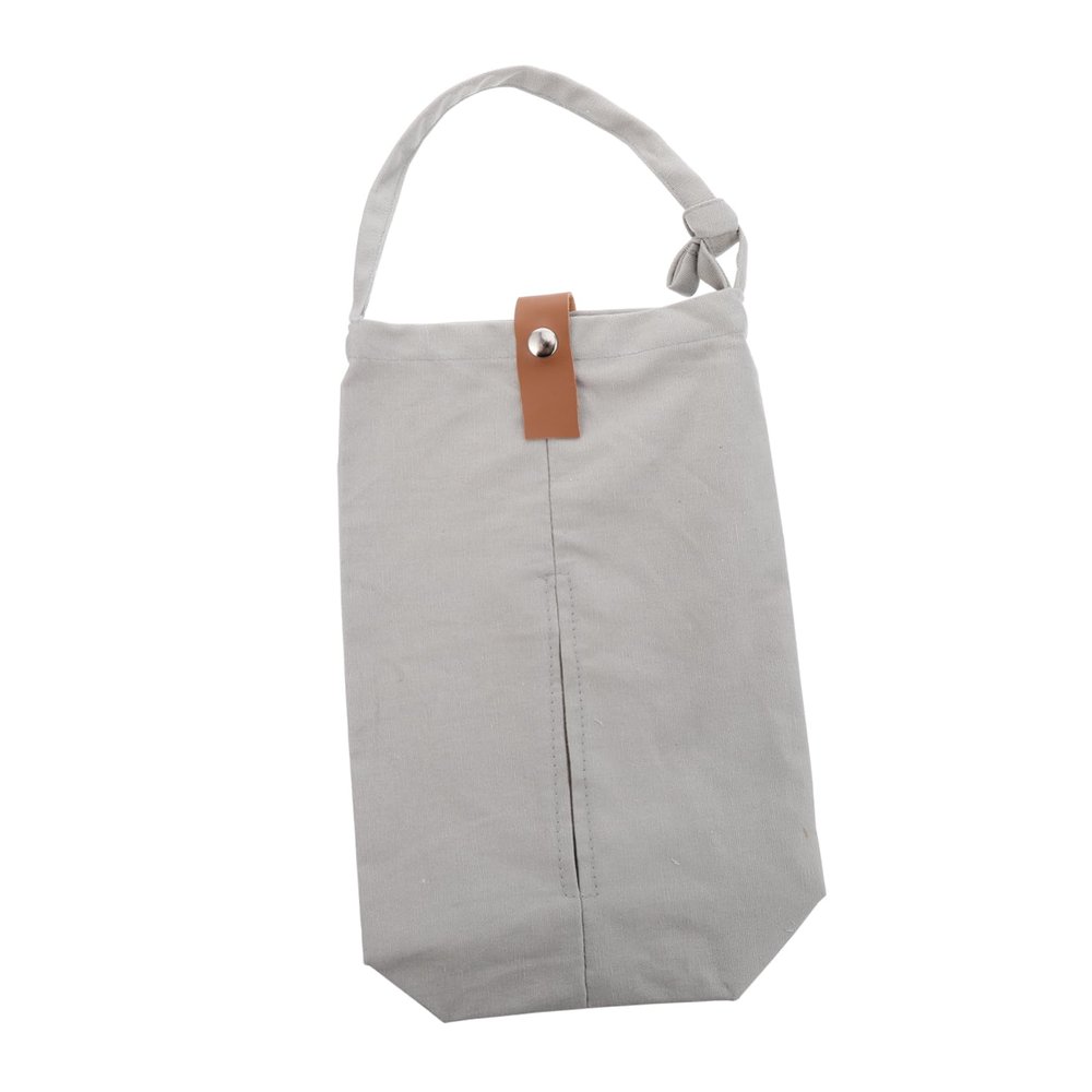 Mobestech Car Tissue Holder Simple Canvas Bag for Backseat Washable and Reusable Tissue Organizer with Button Closure for Car Kitchen Bathroom and Living Use