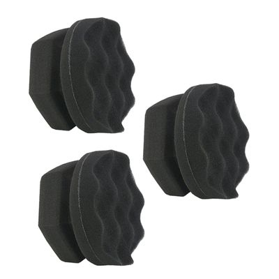 SEWOART 3pcs Car Sponges Wave Pattern High Density Car Wax Sponge for Tire Shine