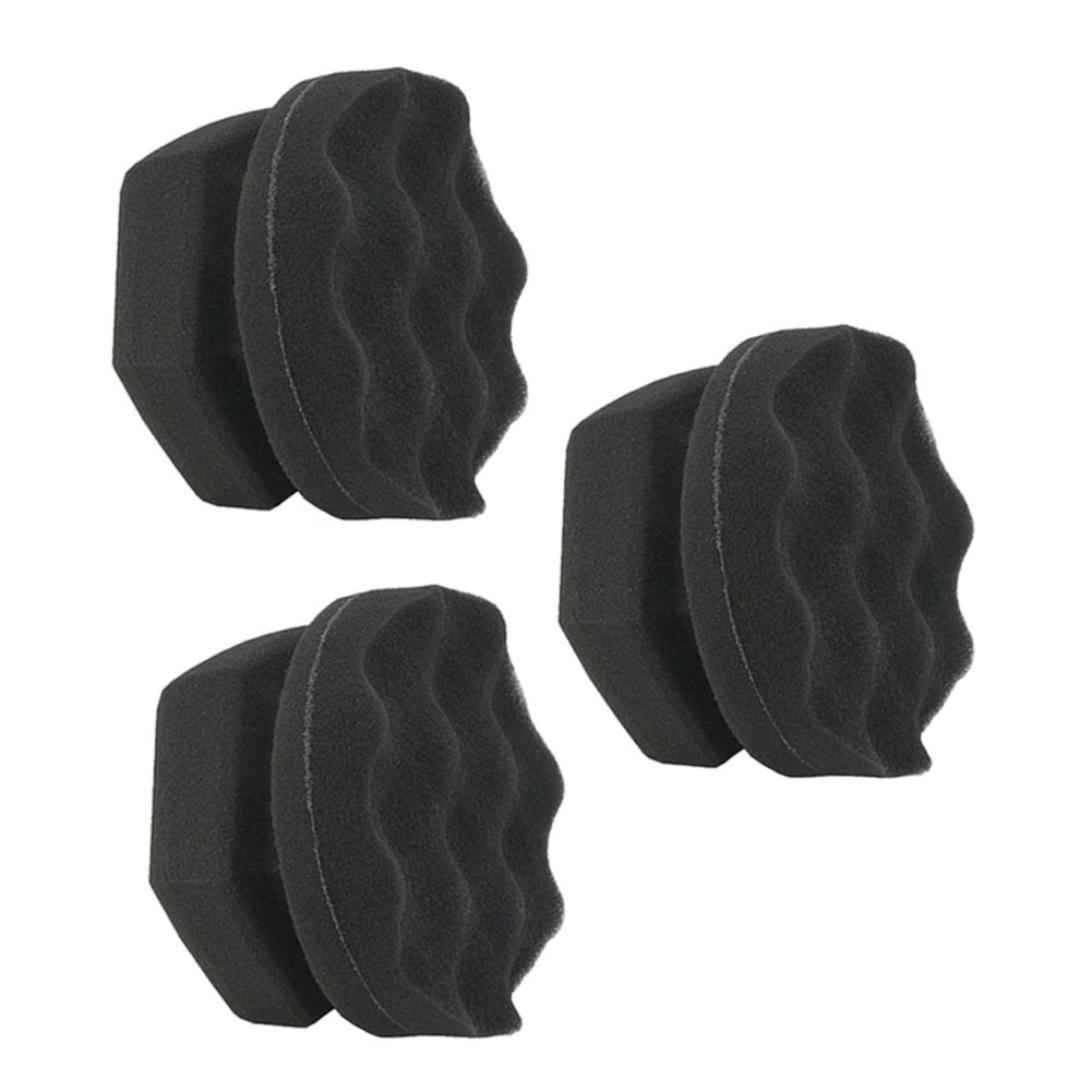 SEWOART 3pcs Car Sponges Wave Pattern High Density Car Wax Sponge for Tire Shine