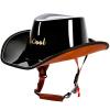Motorcycle Half Helmets for Men DOT Approved Open Face Helmet Cowboy Hat Motorcycle Half Helmet Western Cowboy Helmet with Quick Release Buckle and Lining for Adults Men Jazz Caps view 1