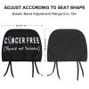 Thyroid Awareness Cancer Car Headrest Covers,Car Head Restraint Cover Universal Fit Most Cars, Sedan, SUV, Van Car Seat Headrest Cover for Women/Men view 2