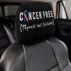 Thyroid Awareness Cancer Car Headrest Covers,Car Head Restraint Cover Universal Fit Most Cars, Sedan, SUV, Van Car Seat Headrest Cover for Women/Men view 4