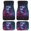 Suhoaziia Starry Butterfly Car Floor Mats Protection Rugs Set 4 PCS Universal Fit Front Driver Passenger & Rear Seat for Most Cars with Non Slip Rubber Backing for Women Men view 1