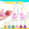 Deekin 48 Pcs Pride Rainbow Rubber Ducks Keychain Gay Pride Cruise Rubber Ducks for Colorful Birthday LGBT Party Favors Gift Favors (Glitter) view 2