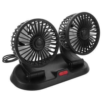 Mobestech Car Fan for Summer Double Head Fan for Rv Battery Operated Auto Low Noise