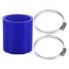 X AUTOHAUX Straight Coupler Silicone Hose 2.36" ID 2.99" Length 0 Degree Universal Car Silicone Hose Coolant Hose 4-Ply 5mm Thickness Air Intake/Turbo/Intercooler Piping Tube Blue 1 Set view 1