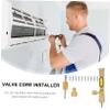 Mobestech 1set Valve Core Remover Tool Lightweight Core Removal Installer and Compact Design for and Automotive Applications Dual-Sized SAE and Ports view 3