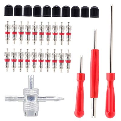 Mobestech 1set Tire Valve Core Remover Tool Kit Assorted Tire Core Removal and Installation Tools for Easy Vehicle Maintenance