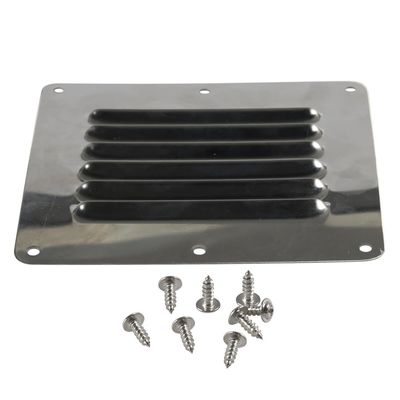 Lirun 5x4.5" Stainless Steel Rectangle Vent Stamped Louver Grill Ventilation Cover Silver For Boats Yacht RV Caravan Home Motorhome
