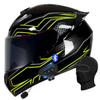 Motorcycle Bluetooth Full Face Helmet, Integrated Bluetooth Helmet, DOT/ECE Approved Full Face Flip Up Helmet, Multiple Vents Motorbike Helmet with Microphone for Adults 55-64CM view 1