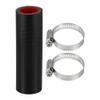 X AUTOHAUX 1 Set 22mm 0.87" ID 100mm 3.94" Length 0 Degree Black Red Car Silicone Hose with Clamps Coolant Hose Universal view 1