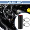 X AUTOHAUX 1 Set 22mm 0.87" ID 100mm 3.94" Length 0 Degree Black Red Car Silicone Hose with Clamps Coolant Hose Universal view 2