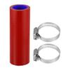 X AUTOHAUX Straight Coupler Silicone Hose 0.98" ID 3.94" Length 0 Degree Universal Car Silicone Hose Coolant Hose 4-Ply 5mm Thickness Air Intake/Turbo/Intercooler Piping Tube Red Blue 1 Set view 1