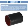 X AUTOHAUX 1 Set 65mm 2.56" ID 100mm 3.94" Length 0 Degree Black Red Car Silicone Hose with Clamps Coolant Hose Universal view 4
