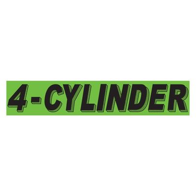 Slogan Window Stickers - 2 3/4" x 14 1/2" Fluorescent Green & Black (4-Cylinder)