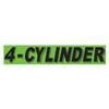 Slogan Window Stickers - 2 3/4" x 14 1/2" Fluorescent Green & Black (4-Cylinder) view 1
