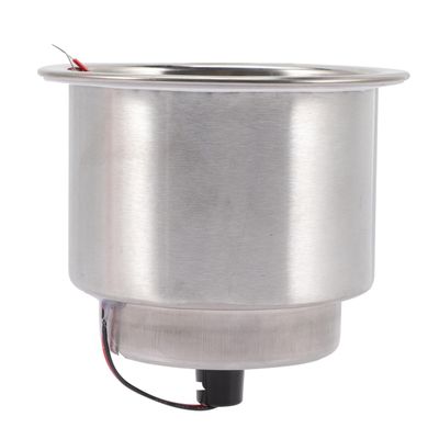 Mobestech Led Cup Holder Insert Feature for Boats Cars and Campers Stainless Steel Design for Drinks and Storage Multiple Uses for Keys Cards