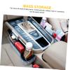 GLEAVI 1pc Rhinestone Studded Car Seat Storage Box Microfiber Auto Organizer for Driver Side Stylish for Phone Wallet view 3