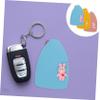 PLAFOPE 3pcs Soft Pu Leather Key Sleeve Bag Pull-out Key Holder Durable and Stylish Sky Blue Yellow and Pink Convenient Access view 2