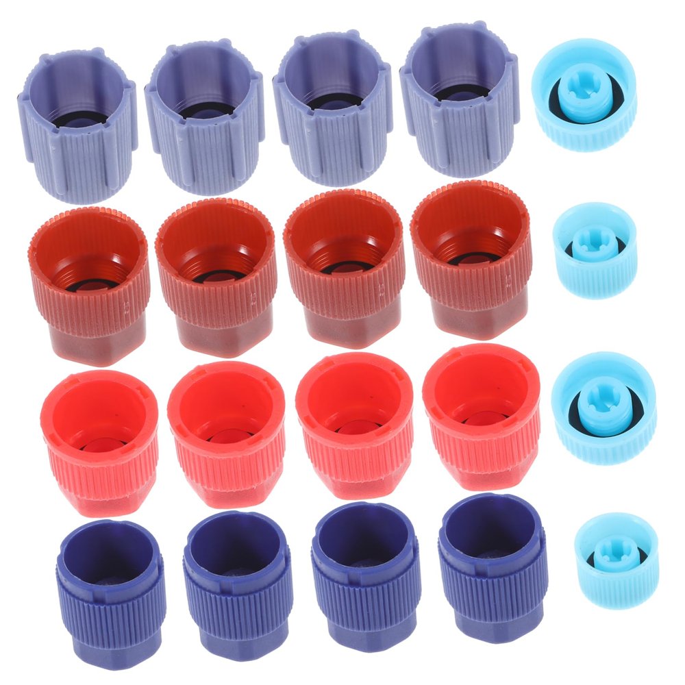 GLEAVI 1set Charging Port Cap for Car Air Conditioning Each Valve Core Caps for System Maintenance Protects Against Dirt and Debris
