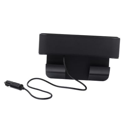 Mikinona Car Seat Cup Holder USB Charging Leather Storage Box Gap Filler Water Resistant
