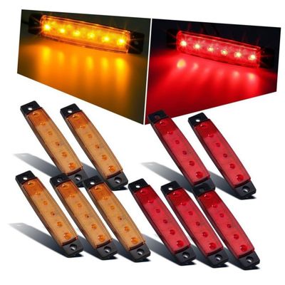 Mobestech 12v Led Truck Tail Light Multi-function Signal Brake Light for Trailers Yellow Led Easy Installation Fit for Rvs and Trucks