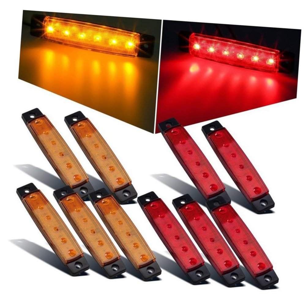 Mobestech 12v Led Truck Tail Light Multi-function Signal Brake Light for Trailers Yellow Led Easy Installation Fit for Rvs and Trucks