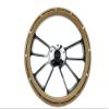 14" Billet Polished Aluminum Muscle - Half Wrap Steering Wheel With Chevy Horn Button 4 Spoke view 1