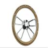 14" Billet Polished Aluminum Muscle - Half Wrap Steering Wheel With Chevy Horn Button 4 Spoke view 3