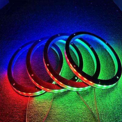 Sando Tech 10PCS 8'' RGB Dream Color Chase Million Colors Shift Led Speaker Ring Light Music Dancing Flow Car Truck Boat Spacer Light RF Remote/Bluetooth APP Ctrl