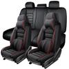 AFUNTIO 5 Seat Covers for Nissan Altima 2001-2024,Premium Nappa Leather Car Seat Covers Car Seat Cushions,Waterproof Soft Seat Covers for Cars,Interior Accessories Airbag CompatibleLuxury-Black&Red view 1