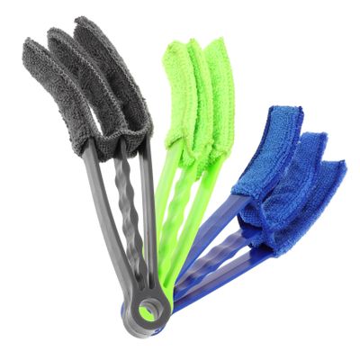 GLEAVI 3pcs Multi-Functional Air Outlet Cleaner Brush for Cars Air Conditioners and Blinds Detachable Design Cloth Material Convenient for Hard Reach Areas
