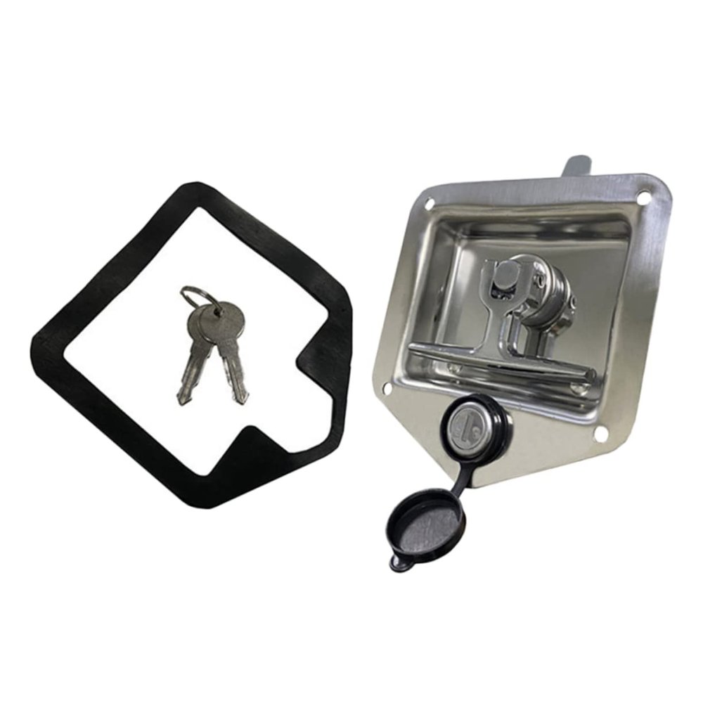 Mobestech Shaped Stainless Steel Lock for Rv Trailer Boxes Heavy-Duty Anti-Theft Paddle Lock with Keys Durable Foldable Locking Mechanism for Secure Storage