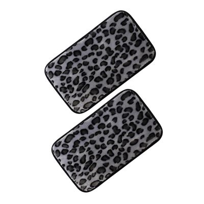 Mobestech 2pcs Plush Car Armrest Cover Winter Center Console Protector Soft Leopard Print Thick and Non-Slip Easy Installation for Enhanced Comfort and Protection