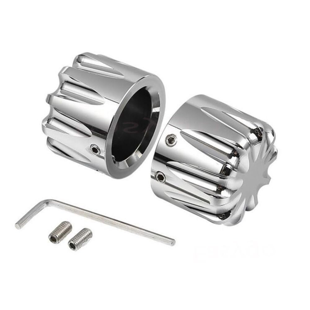 Easygo Pair Front Axle Nut Cover Cap CNC Aluminum for Softail Road King Street Electra Glide Iron 883 2002-2024 (L)