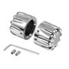 Easygo Pair Front Axle Nut Cover Cap CNC Aluminum for Softail Road King Street Electra Glide Iron 883 2002-2024 (L) view 1