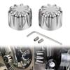 Easygo Pair Front Axle Nut Cover Cap CNC Aluminum for Softail Road King Street Electra Glide Iron 883 2002-2024 (L) view 2