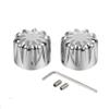 Easygo Pair Front Axle Nut Cover Cap CNC Aluminum for Softail Road King Street Electra Glide Iron 883 2002-2024 (L) view 3