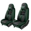 AFUNTIO 2 Seat Covers for Nissan Frontier 2009-2024,Premium Nappa Leather Car Seat Covers Seat Cushions,Waterproof Soft Seat Covers for Cars,Interior Accessories Airbag CompatibleLuxury-Black&Green view 1
