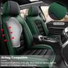 AFUNTIO 2 Seat Covers for Nissan Frontier 2009-2024,Premium Nappa Leather Car Seat Covers Seat Cushions,Waterproof Soft Seat Covers for Cars,Interior Accessories Airbag CompatibleLuxury-Black&Green view 3