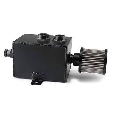 Karlass Racing Universal 10AN Aluminum Baffled Oil Catch Can with Drain Valve Breather Filter, 750ML Oil Breather Tank
