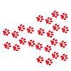 Mobestech 24pcs Print Car Decals Carbon Fiber Vinyl Stickers for Vehicle Body Easy Install Cute Cat Footprint Car Decoration Red Set view 1