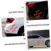 Mobestech 24pcs Print Car Decals Carbon Fiber Vinyl Stickers for Vehicle Body Easy Install Cute Cat Footprint Car Decoration Red Set view 3