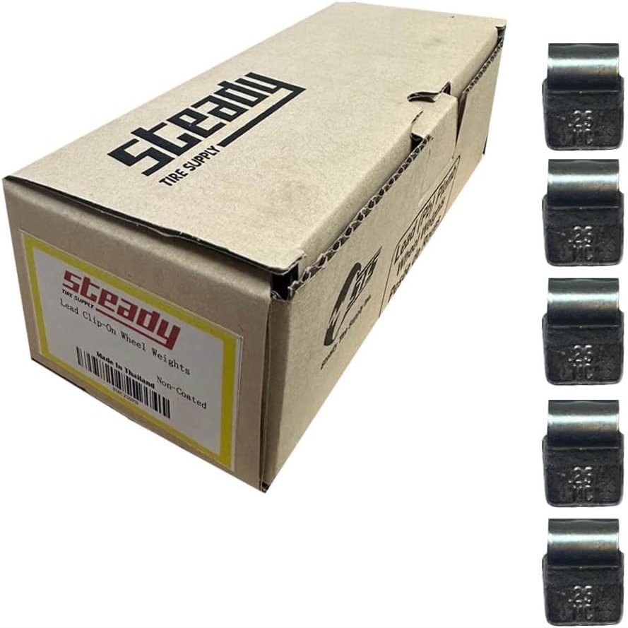 MotorCart Basics Tire Wheel Balancing Weights MC Type Uncoated Lead Clip On (1/4 OZ - 50 Box)